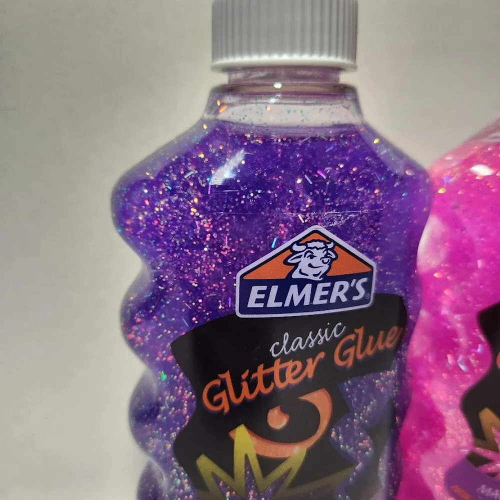 New 2x Elmer's Liquid Glitter Glue pink purple school supplies Slime arts crafts